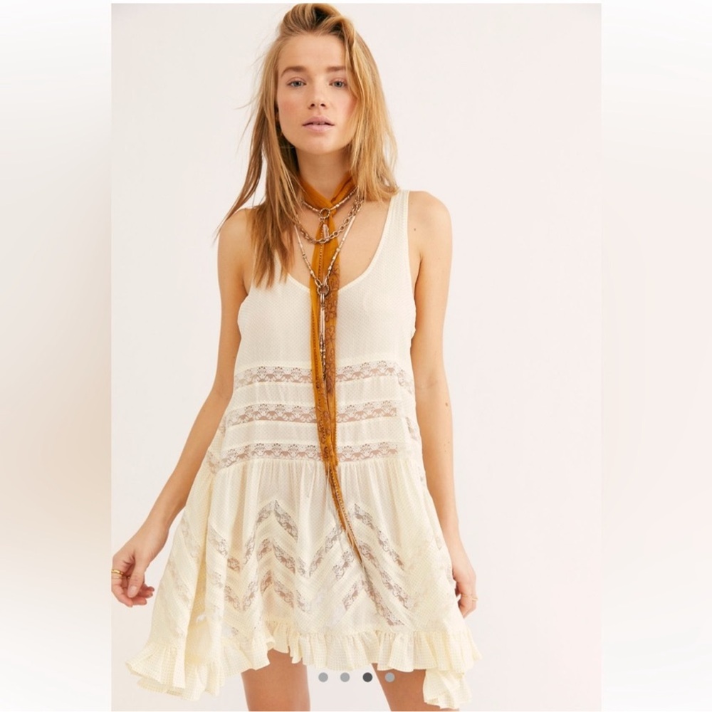 Free People Intimately Voile and Lace Trapeze Slip Dress - Picture 1 of 13
